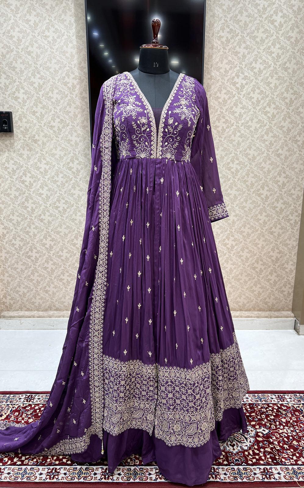 Half White Thread, Stone, Sequins and Beads work Mastani Styled Long T –  Seasons Chennai