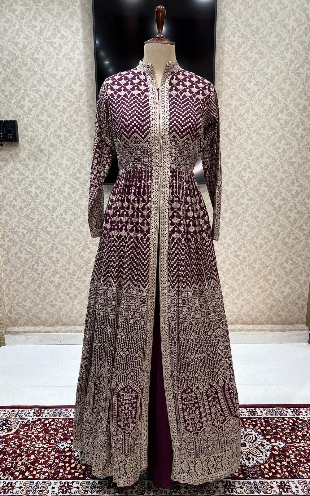 Long Frock with net dupatta and Hip belt.. latest trending Gown.. | Long  frocks, Patch work blouse, Chudithar neck designs