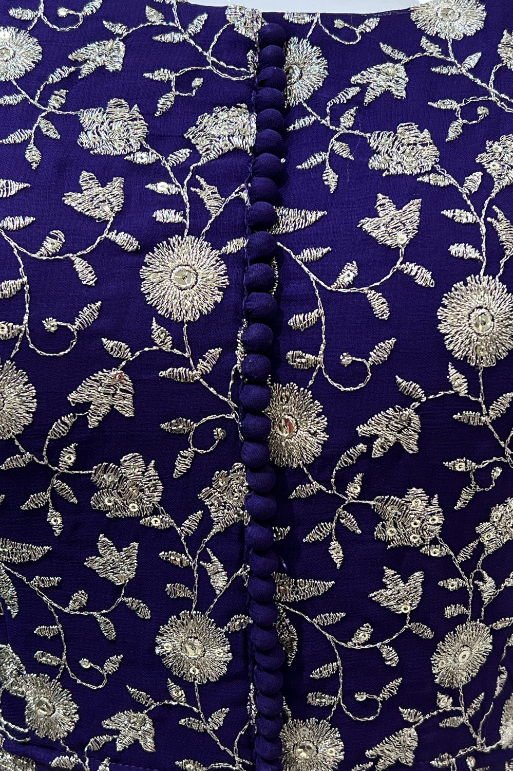 Purple Silver Zari and Sequins work Salwar Suit with Palazzo Pants