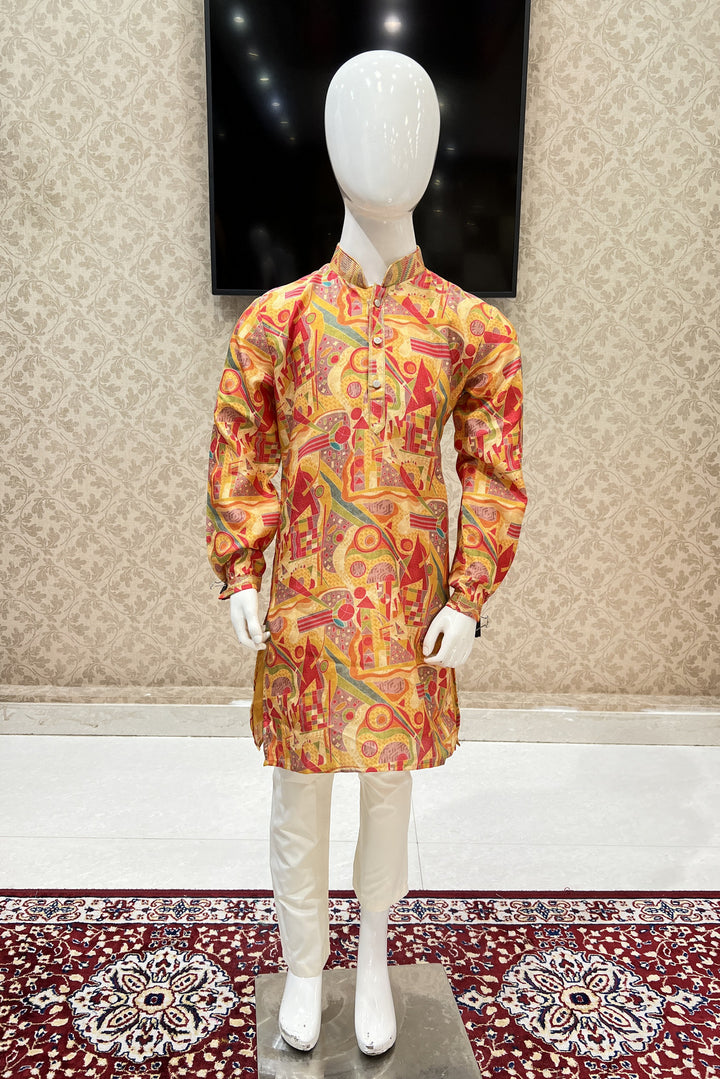 Multicolor Digital Print Kurta Set for Boys