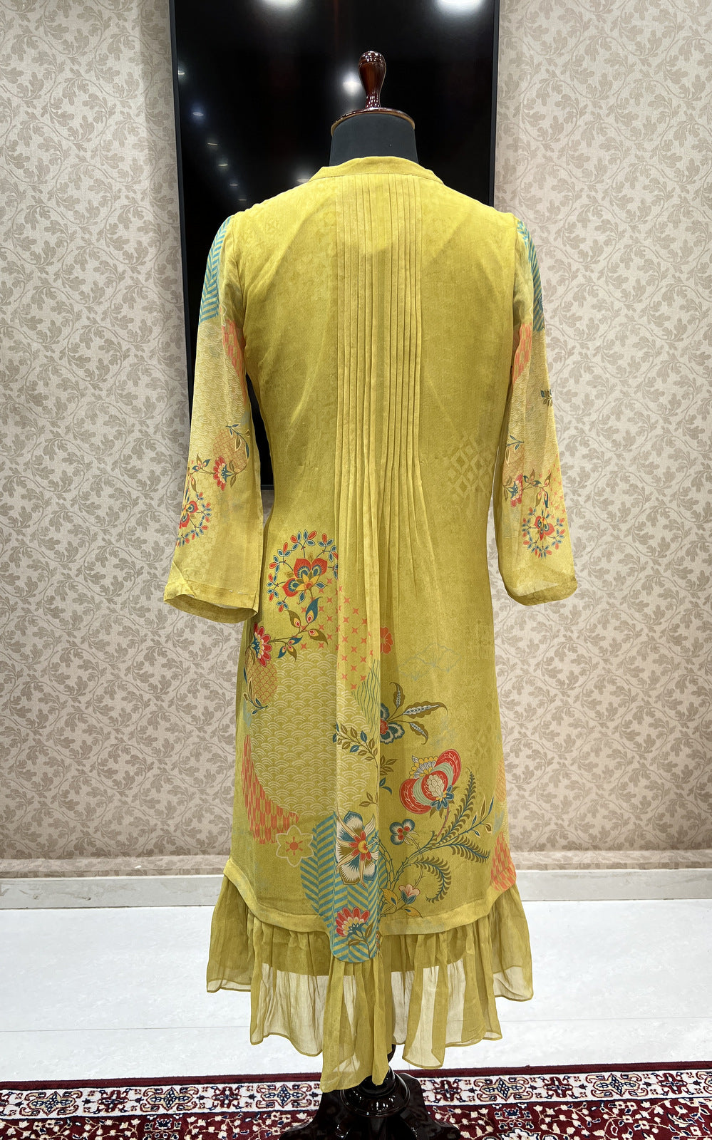 Light Green Digital Print Anarkali Styled Kurti