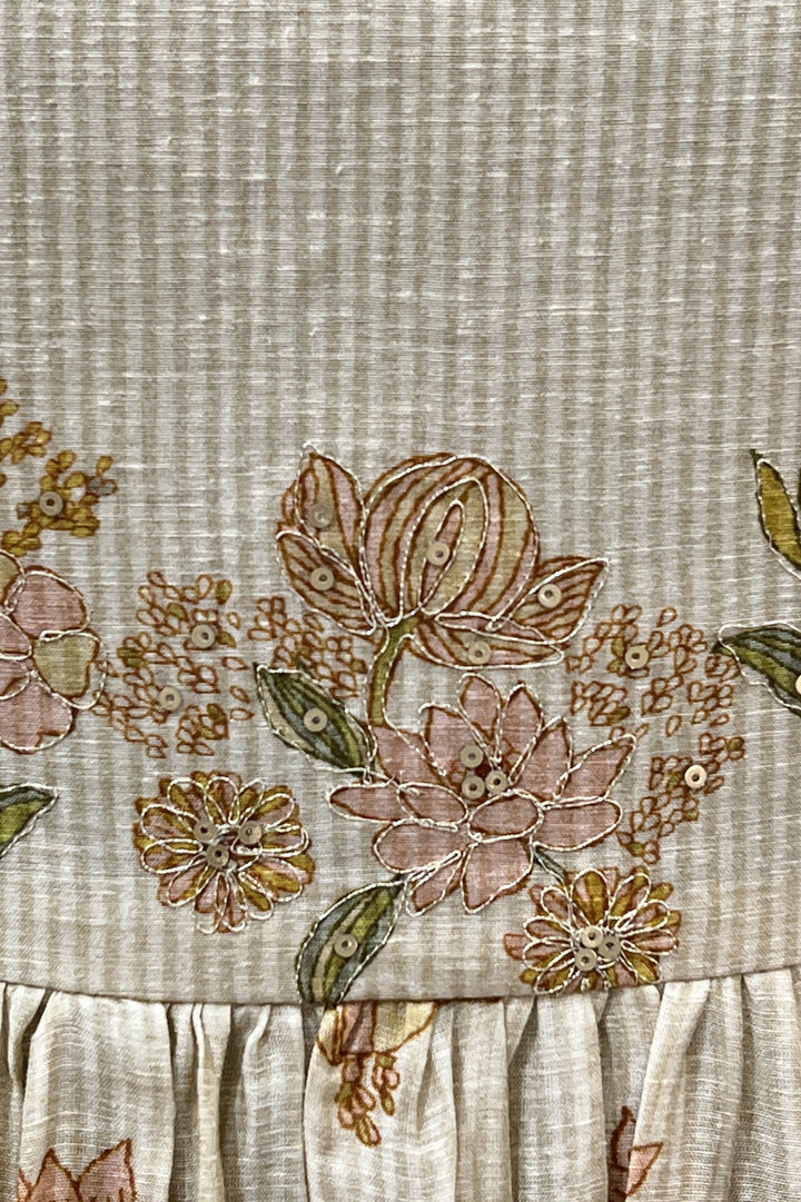 Sandal Floral Print Anarkali Styled Kurti
