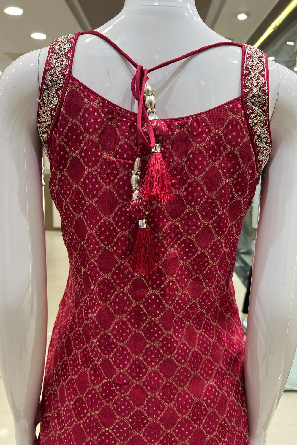 Rani Pink Banaras, Zari and Sequins work Palazzo Salwar Suit