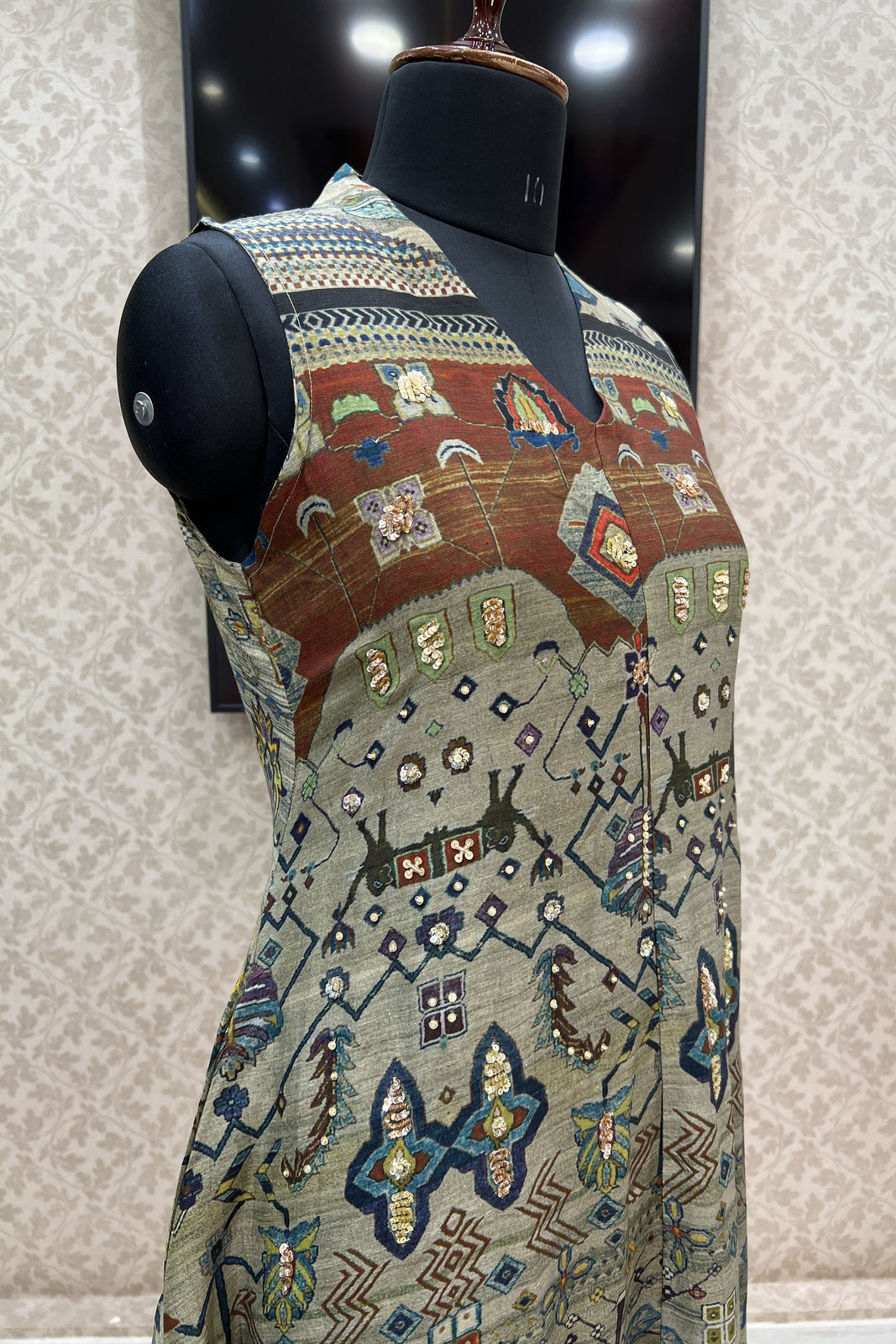 Pastel Green with Multicolor Digital Print Kurti