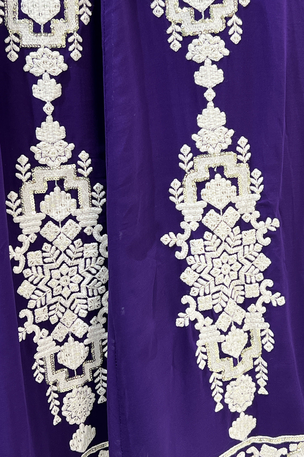 Purple Lucknowi, Sequins and Beads work Crop Top Designer Bridal Lehenga