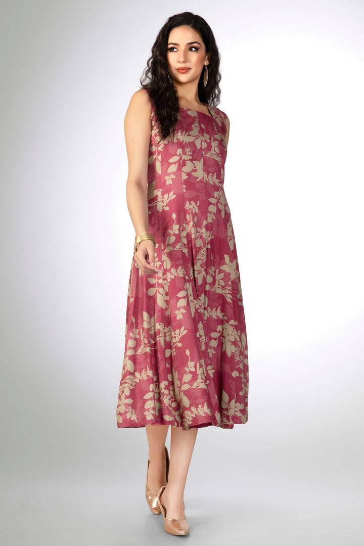 Onion Pink Digital Print Anarkali Styled Kurti