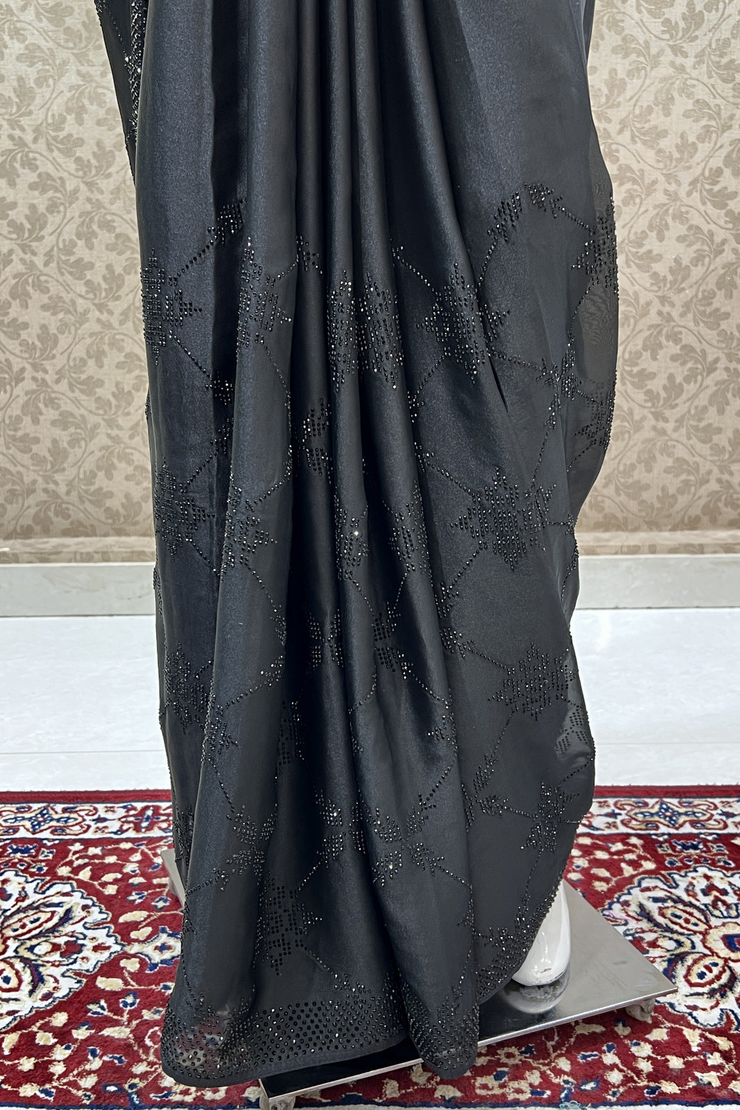 Black Stone work Saree