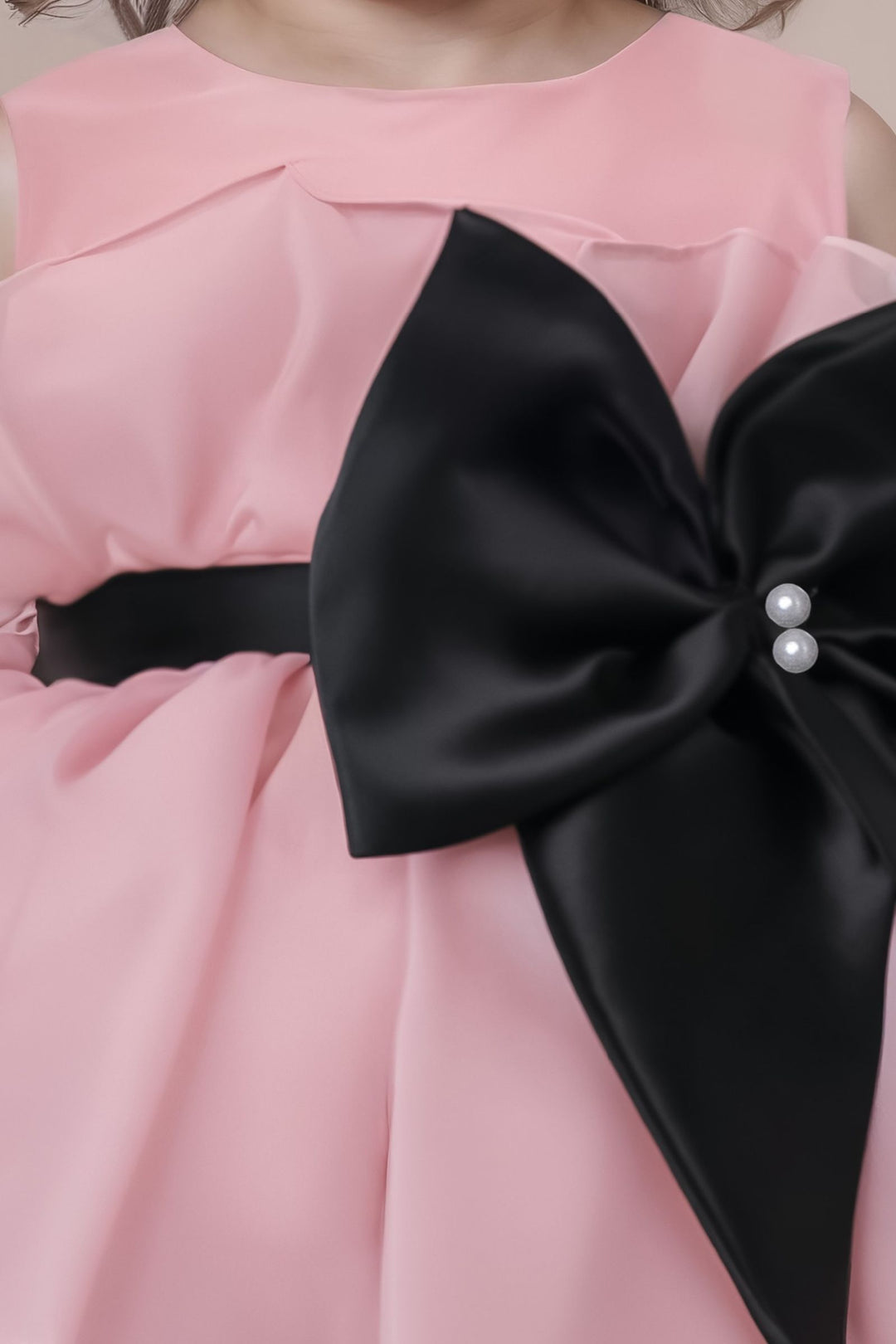 Peach Partywear Short Frock for Girls