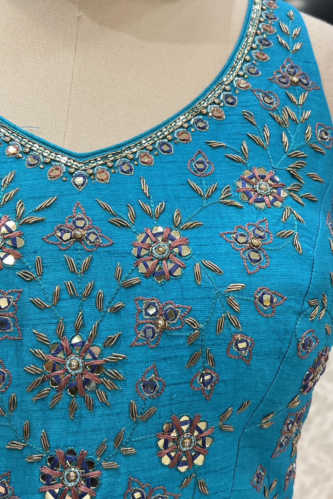 Mirror work on churidar cheap neck