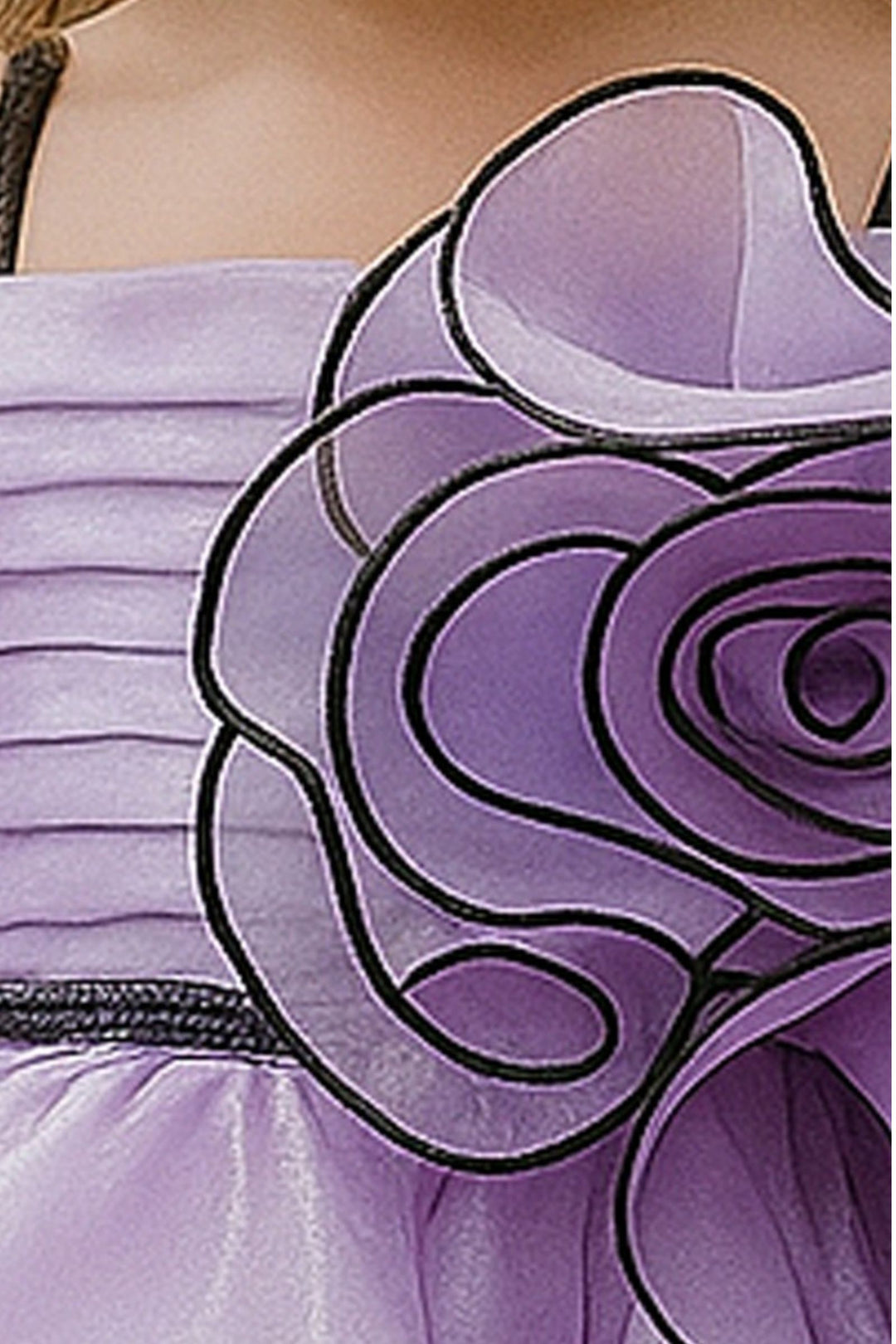 Lavender Stone work Short Partywear Frock for Girls