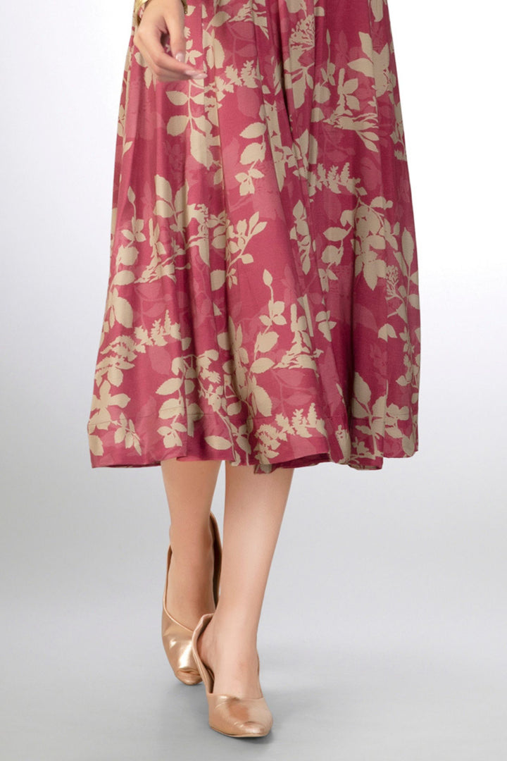 Onion Pink Digital Print Anarkali Styled Kurti