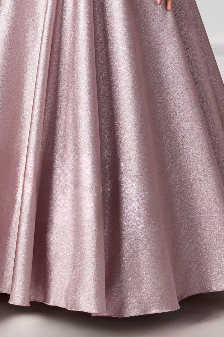 Light Lilac Sequins and Stone work Long Party Gown for Girls