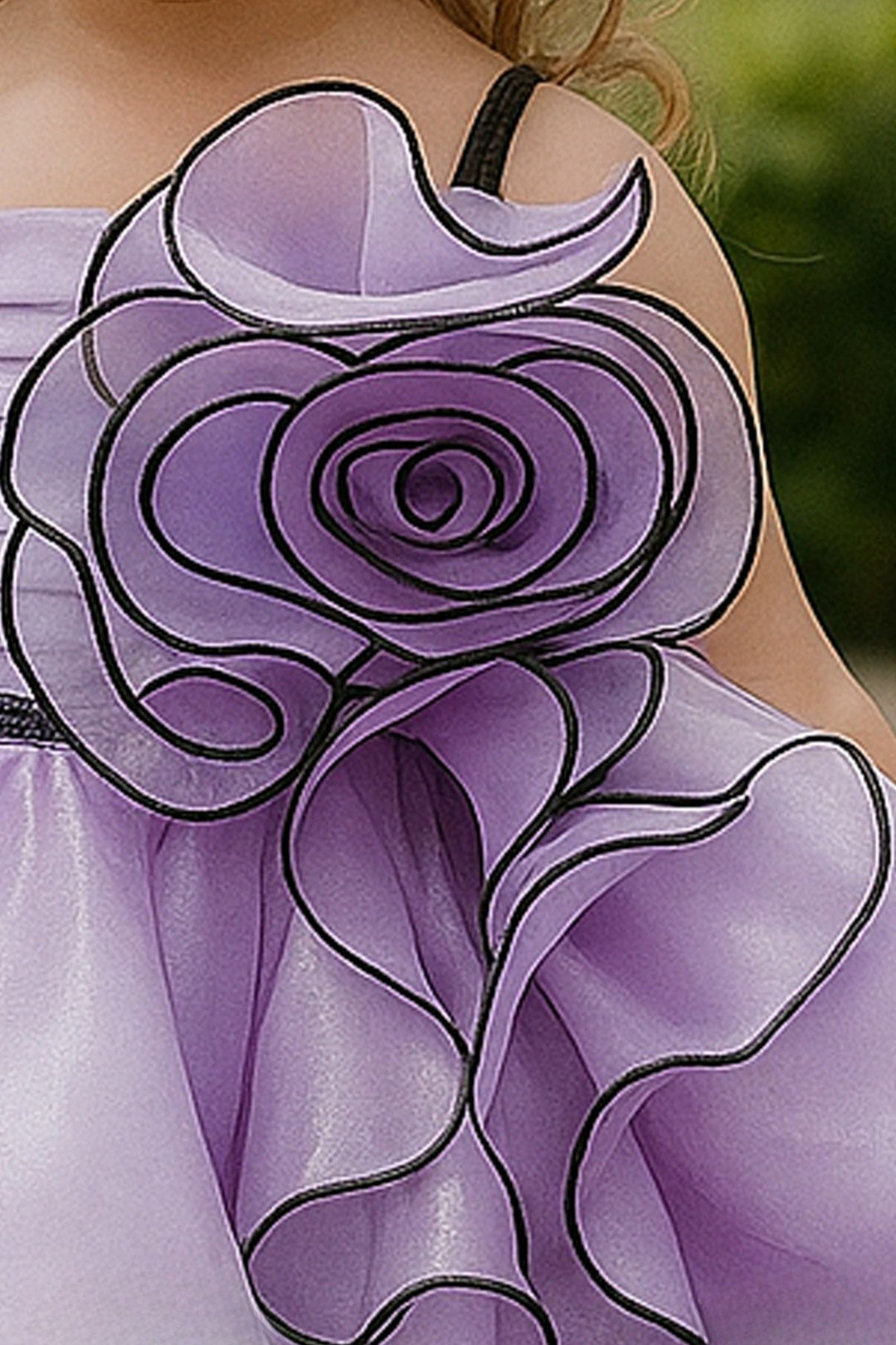 Lavender Stone work Short Partywear Frock for Girls