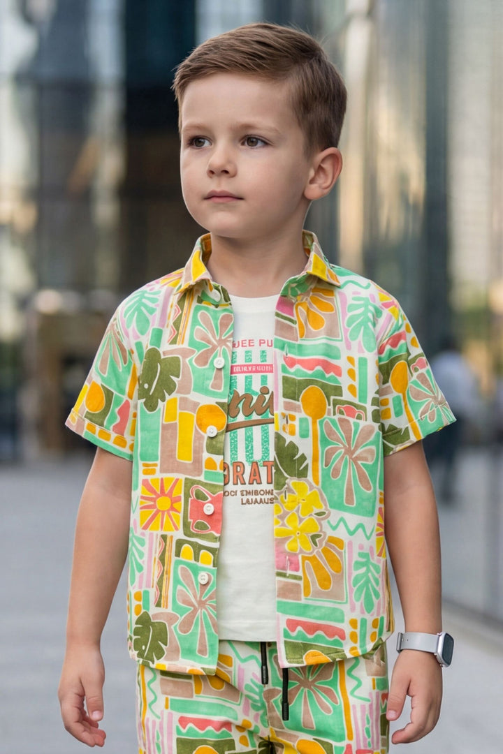 Multicolor Digital Print Co-Ord Set for Boys