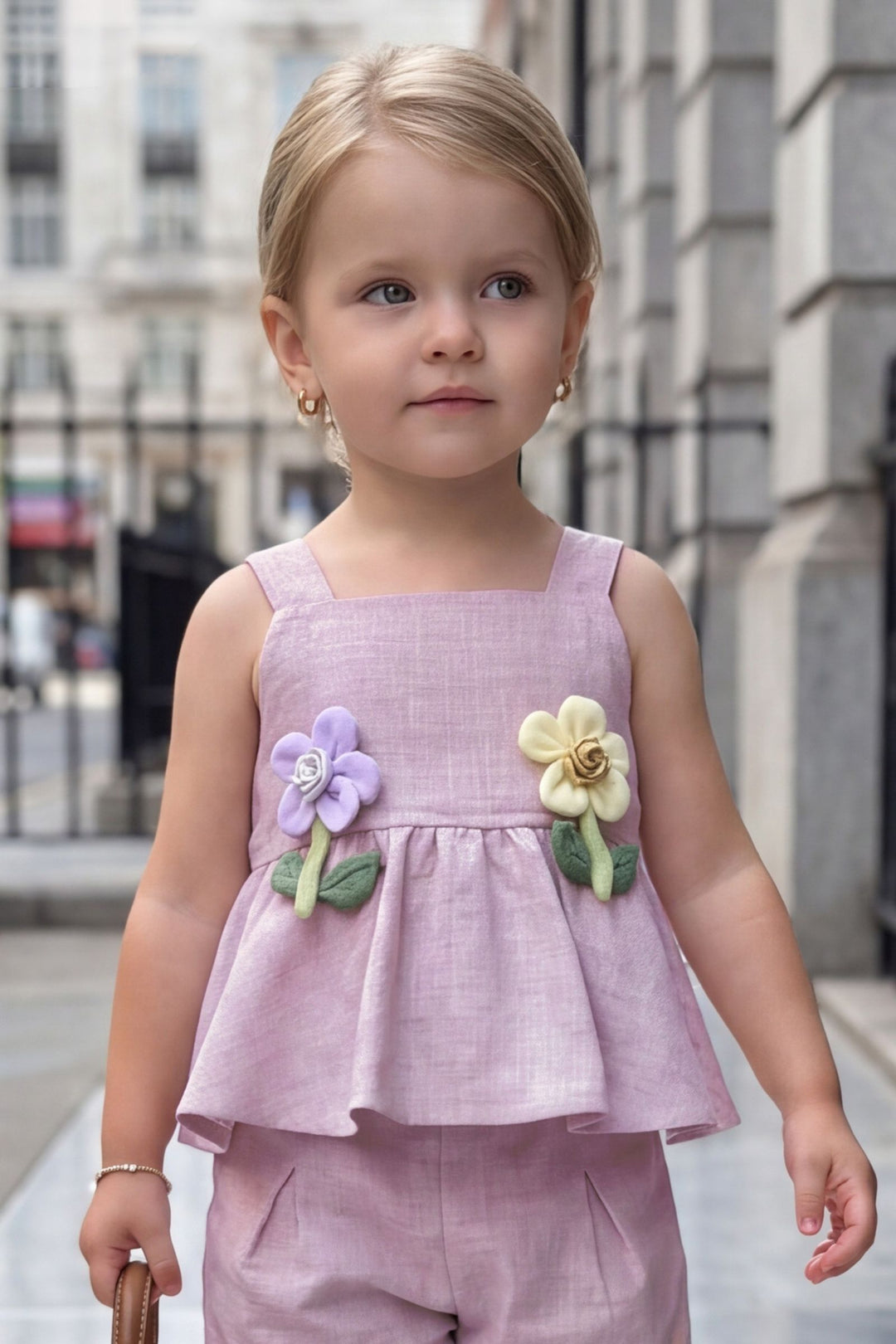 Light Lilac Top and Shorts For Girls