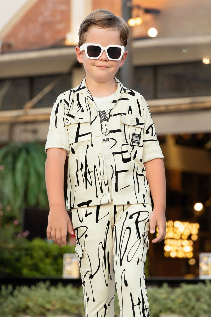 Sandal with Printed Co-Ord Set for Boys