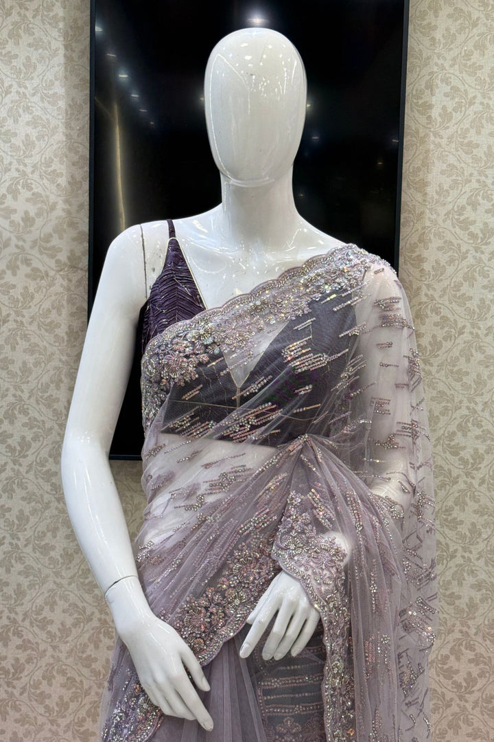 Premium Party Wear Net Saree with Heavy Embellished Border