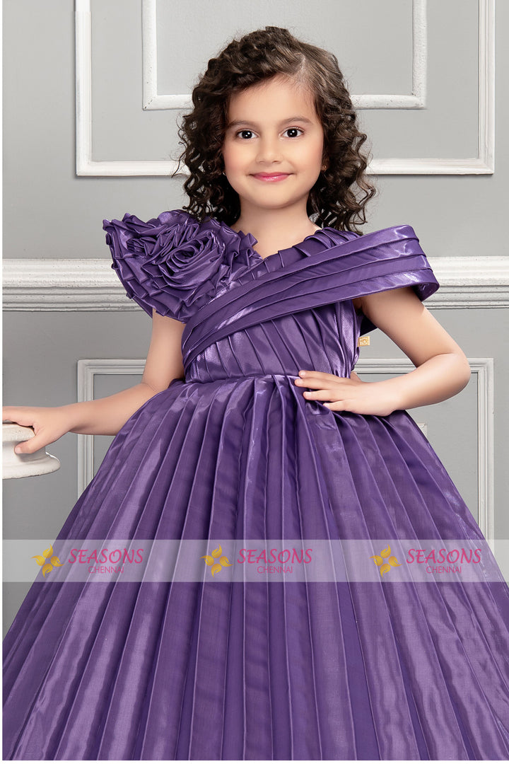 Lavender Long Party Frock for Girls