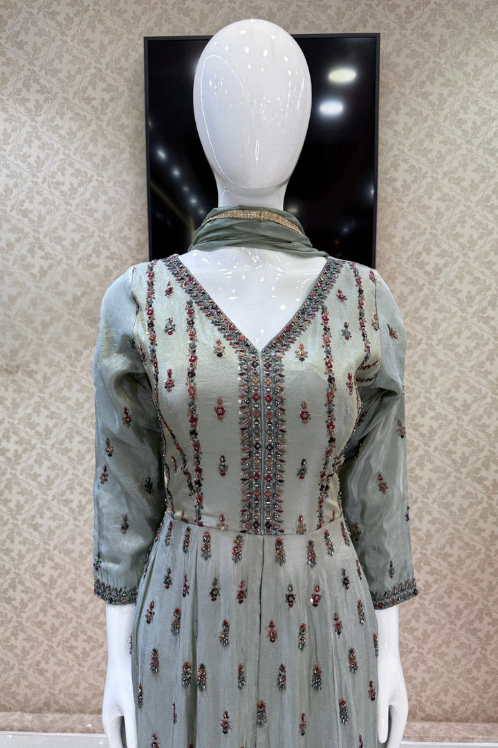 Mastani Style Palazzo Set with Beads and Sequins Work Featuring Detailed Animal Motifs