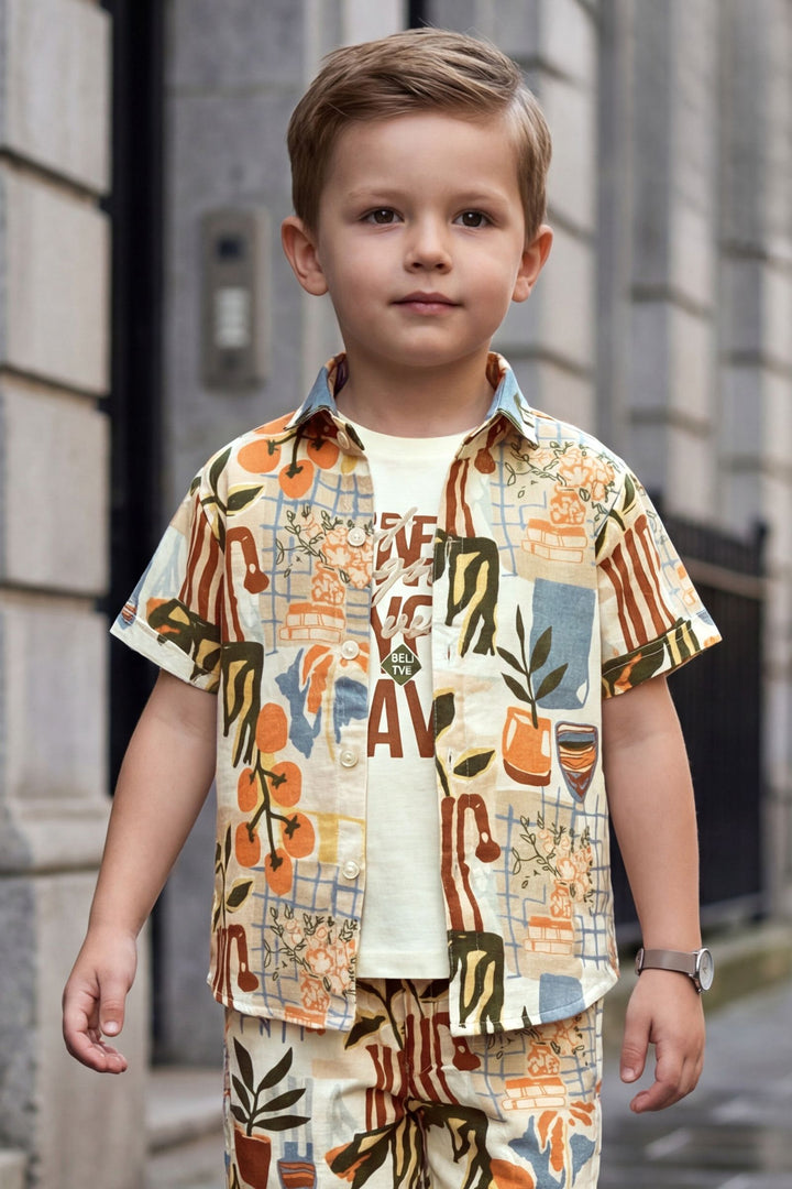 Multicolor Digital Print Co-Ord Set for Boys