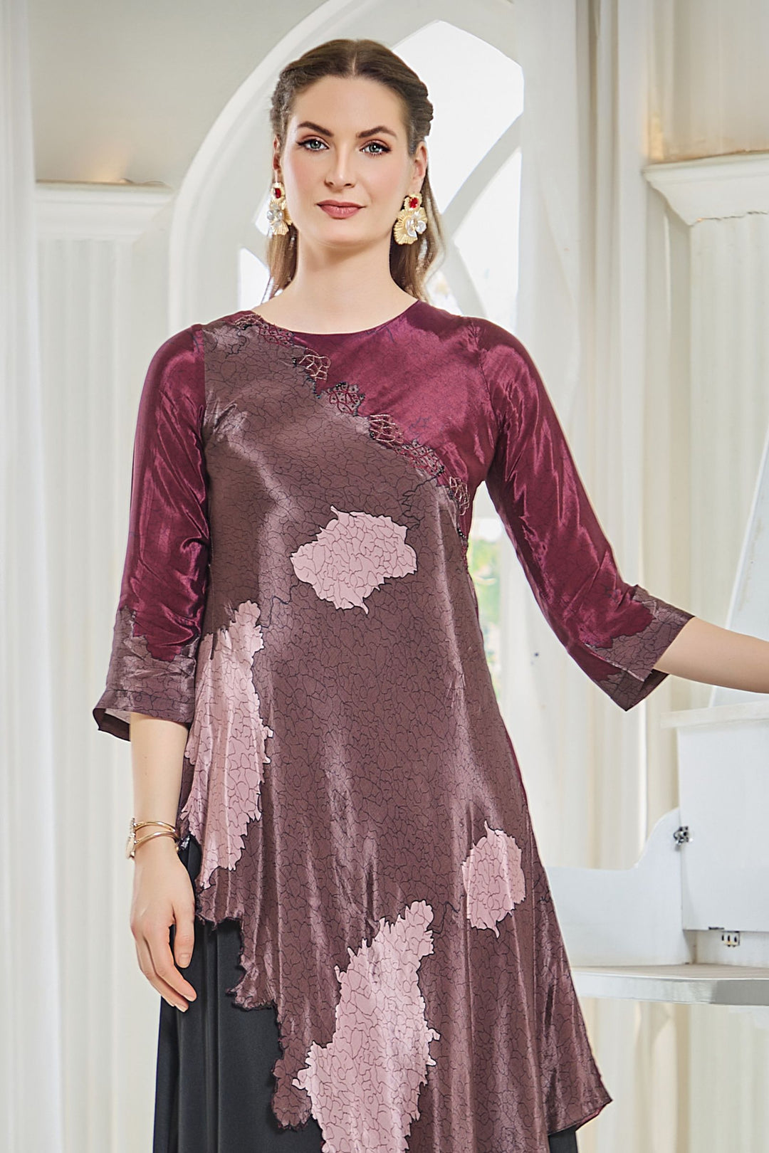 Multicolor Beads and Thread work Anarkali Styled Long Kurti