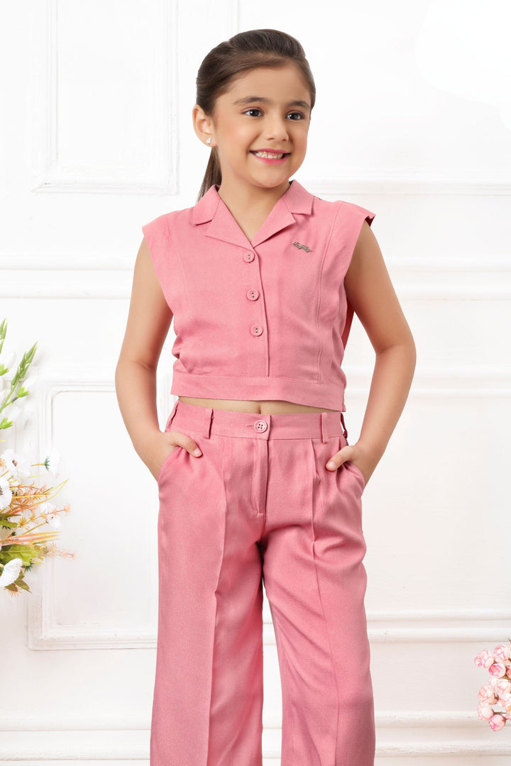 Onion Pink Top and Culottes for Girls