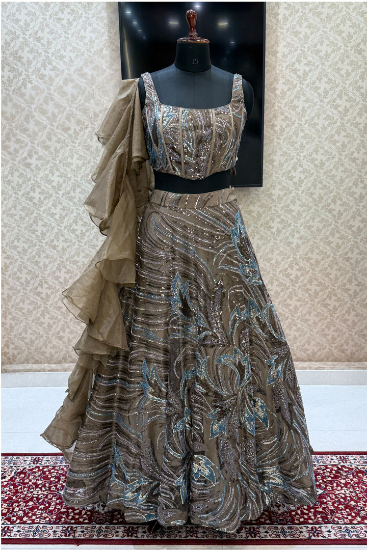 Designer Lehenga with Intricate Beads and Sequins work