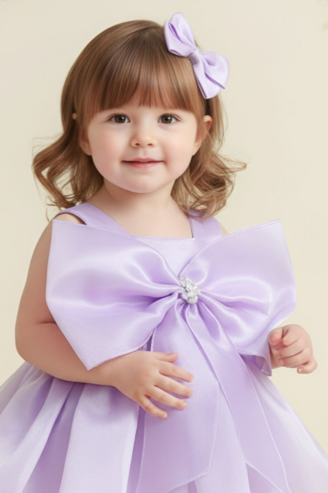 Lavender Partywear Short Frock for Girls