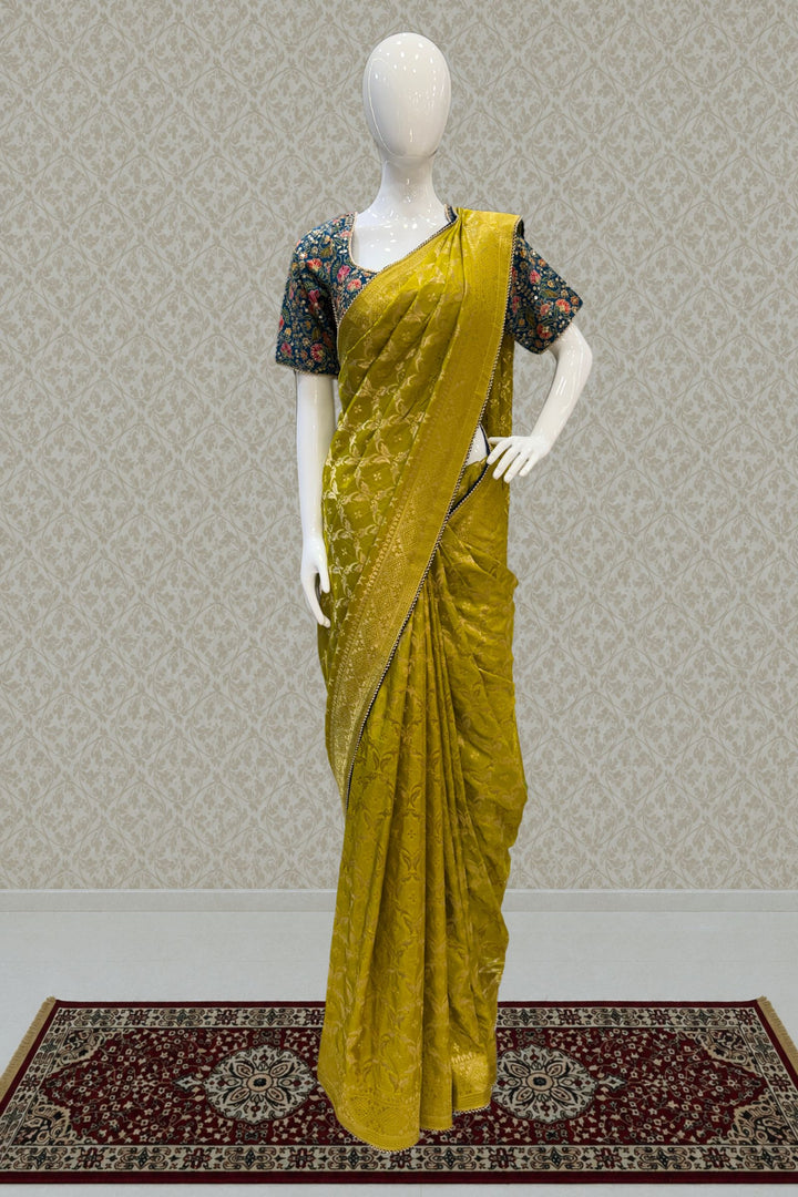 Liril Green Banaras work Saree