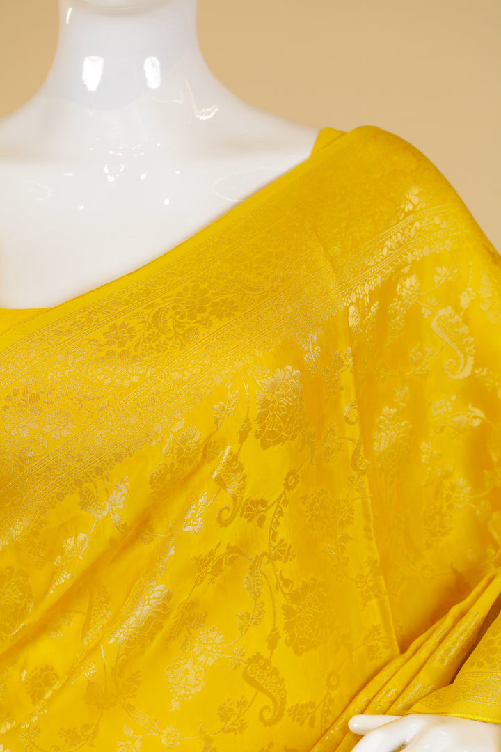 Yellow Banaras work Saree