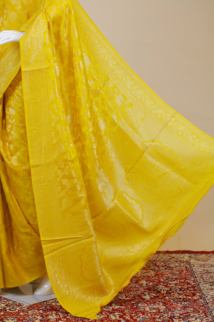 Yellow Banaras work Saree