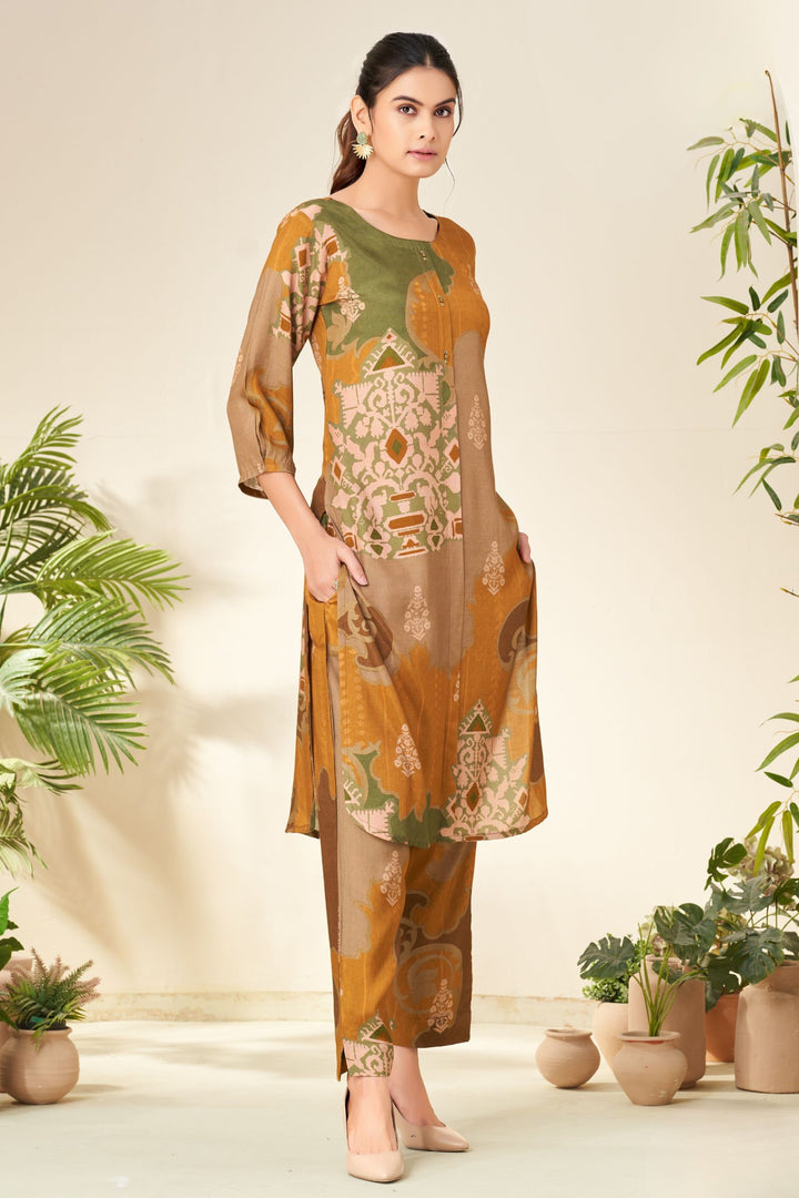 Multicolor Digital Print Straight Cut Salwar Suit