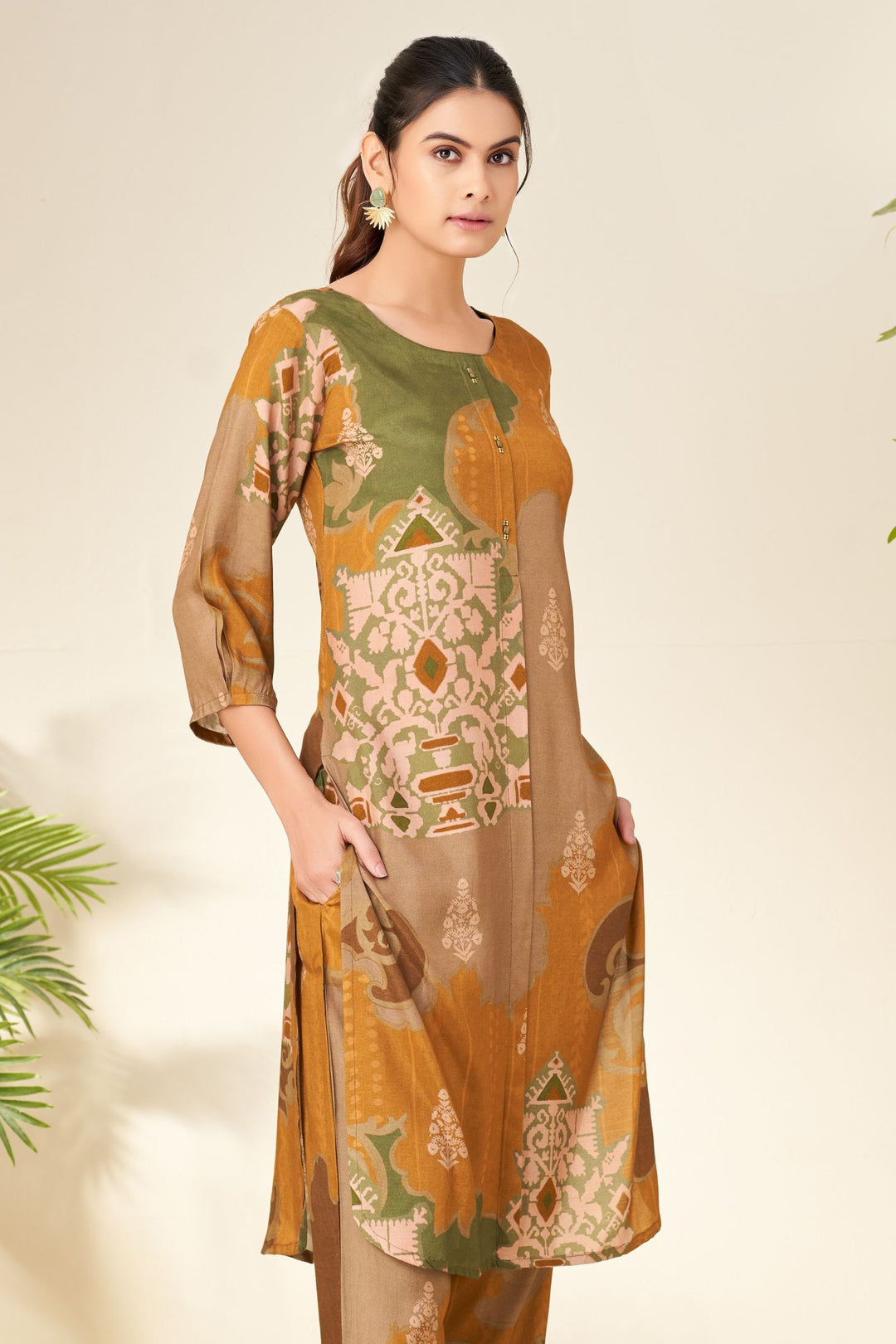 Multicolor Digital Print Straight Cut Salwar Suit