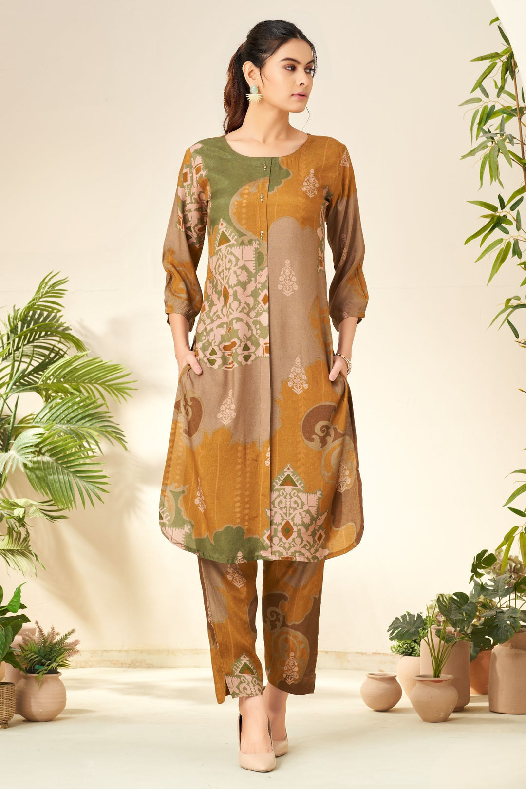 Multicolor Digital Print Straight Cut Salwar Suit