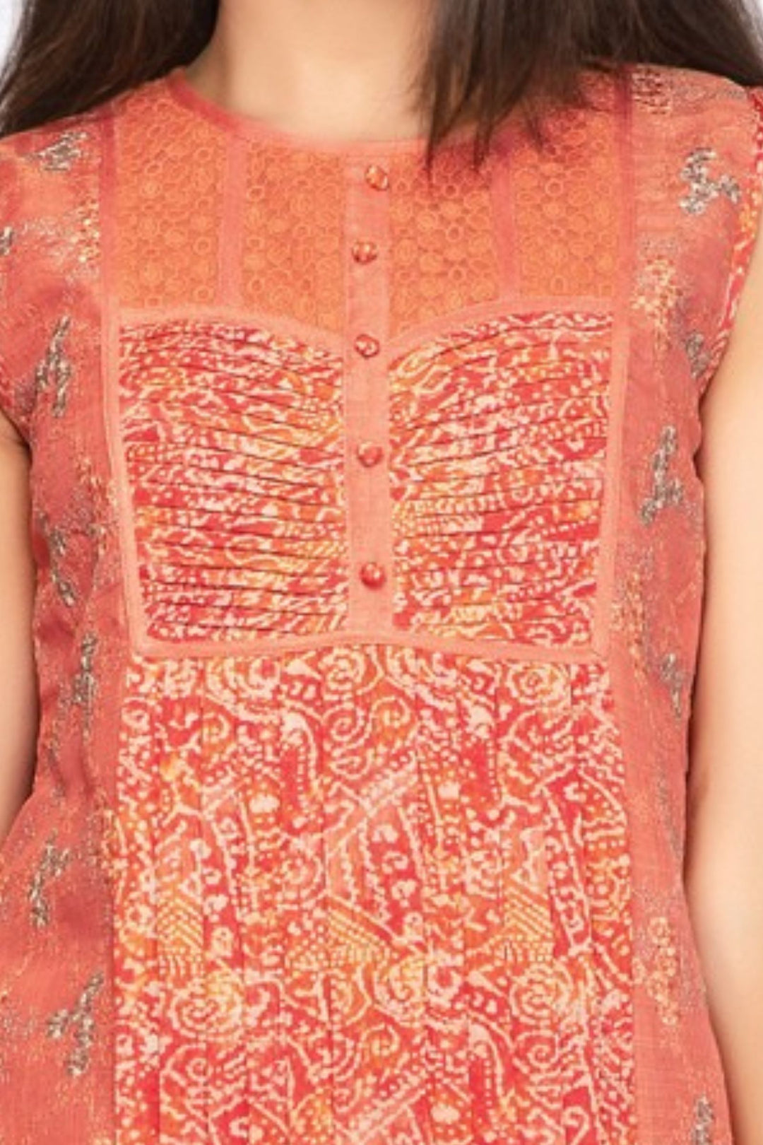 Girls Casual Frock with Ethnic Print
