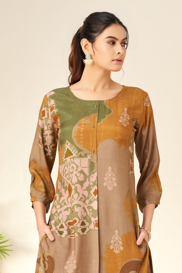 Multicolor Digital Print Straight Cut Salwar Suit