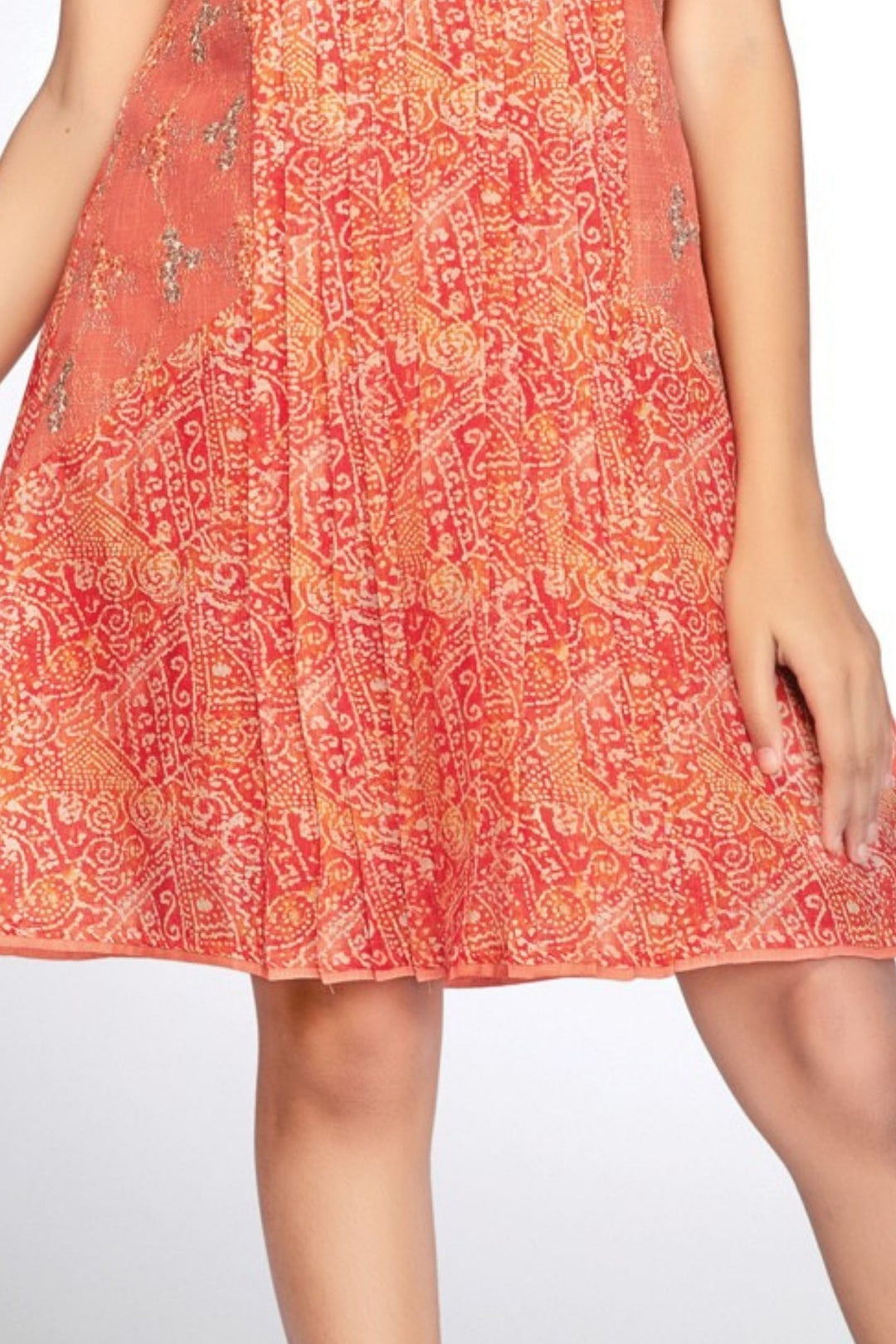 Girls Casual Frock with Ethnic Print