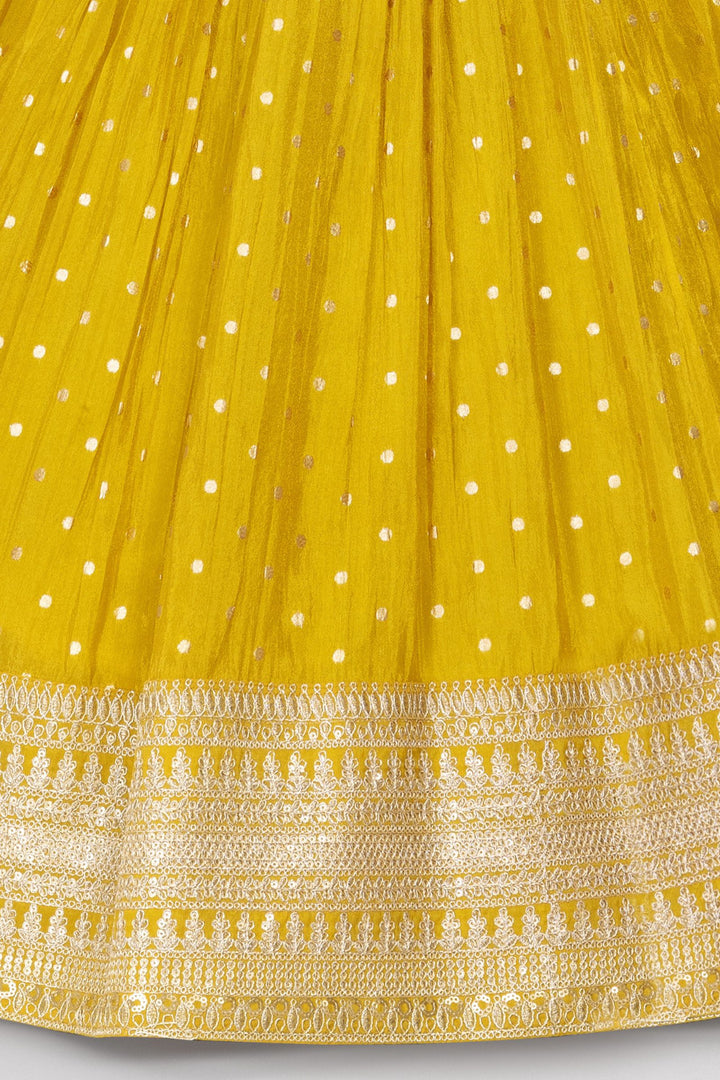Liril Green Zari, Stone and Sequins work Lehenga Choli for Girls