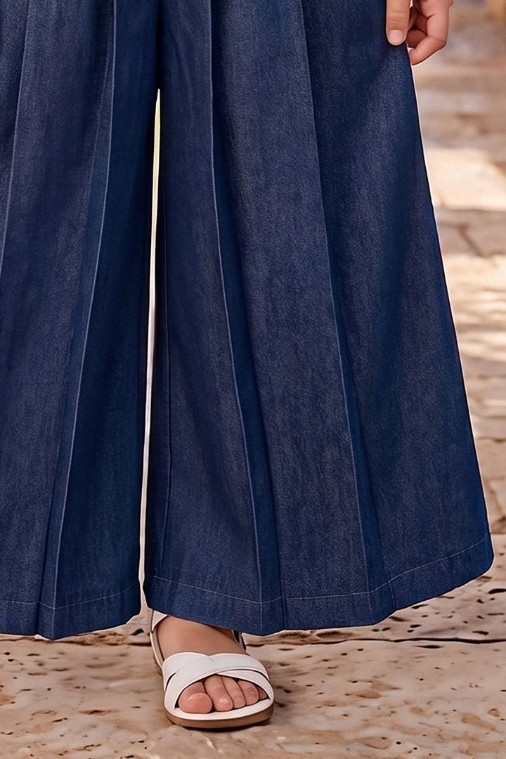 Blue Thread work Palazzo Set for Girls
