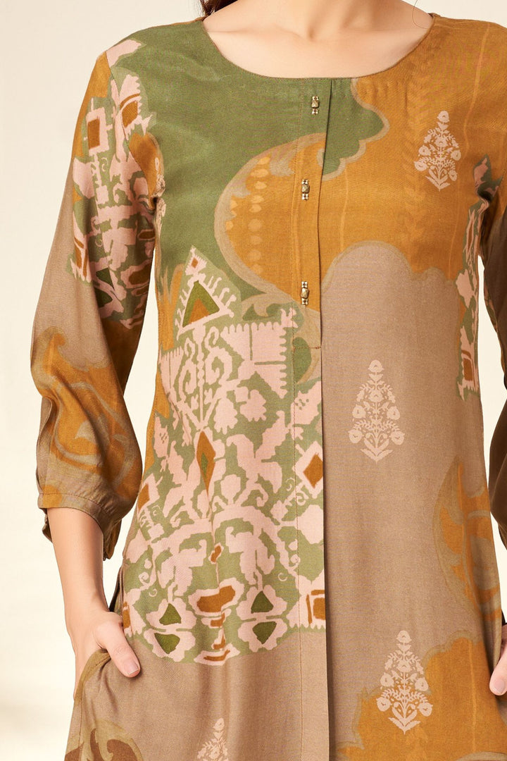 Multicolor Digital Print Straight Cut Salwar Suit