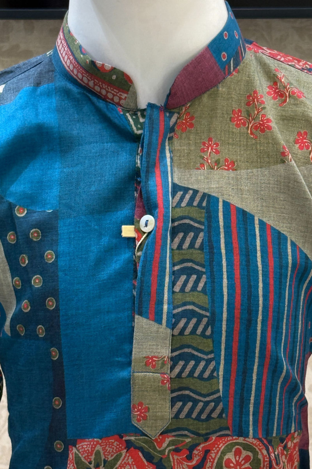 Multicolor Digital Print Kurta Set for Boys