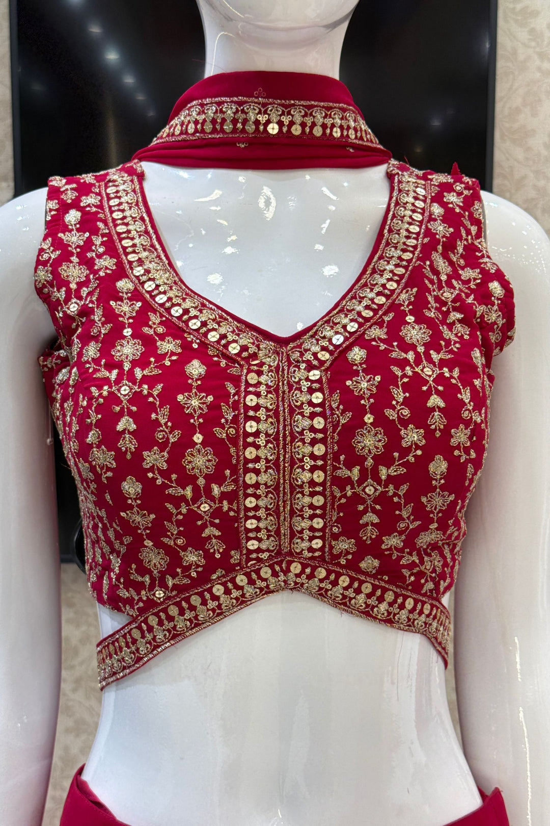 Rani Pink Sequins and Zari work Palazzo Suit Set