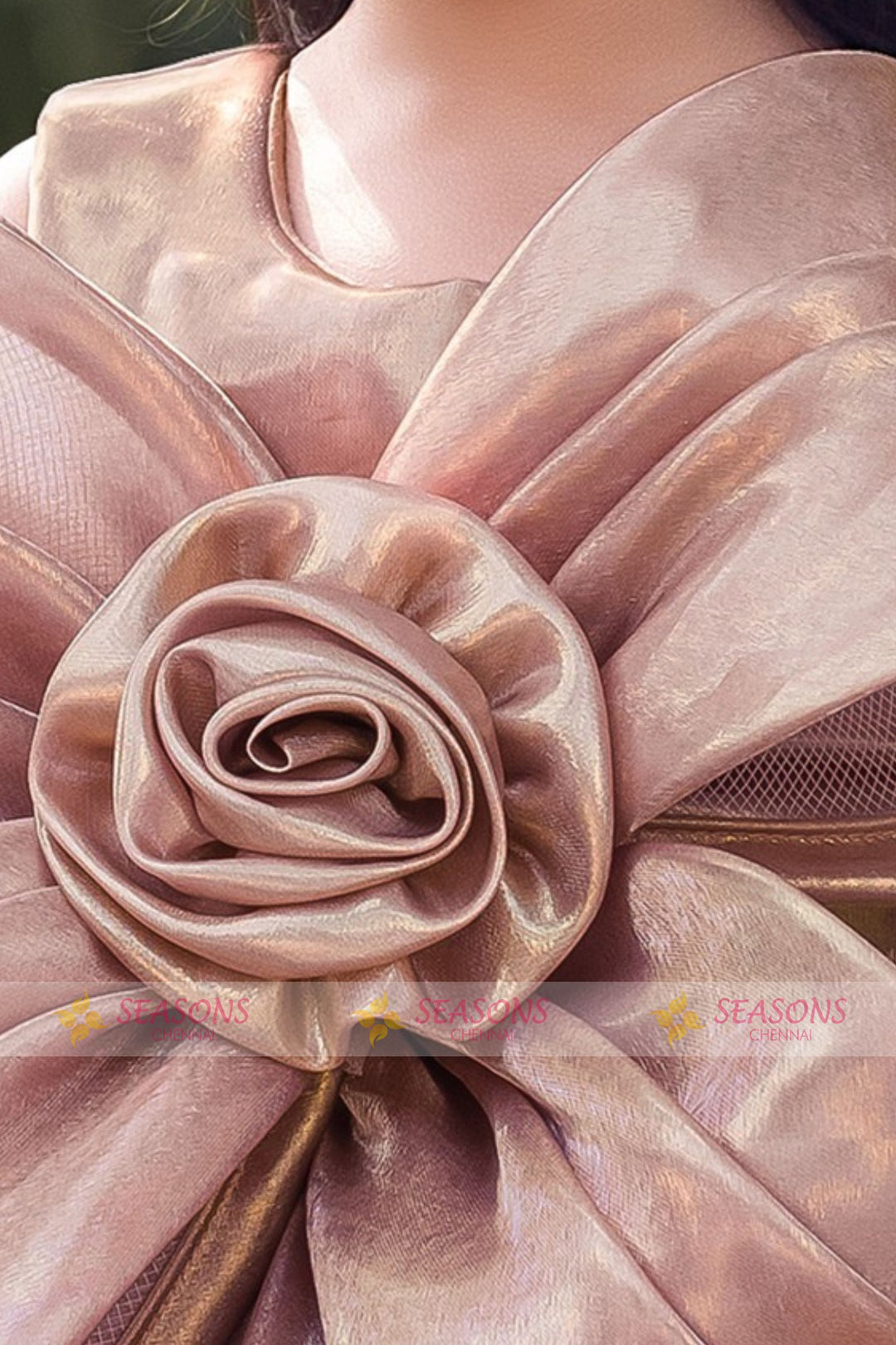 Rose Gold Long Party Frock for Girls