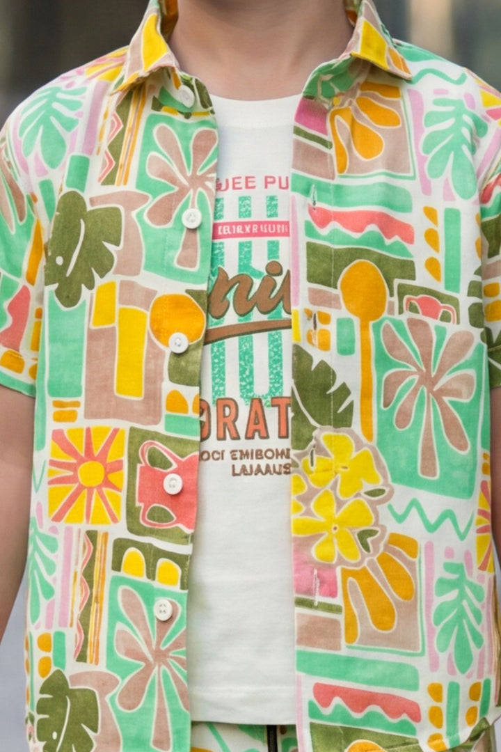 Multicolor Digital Print Co-Ord Set for Boys