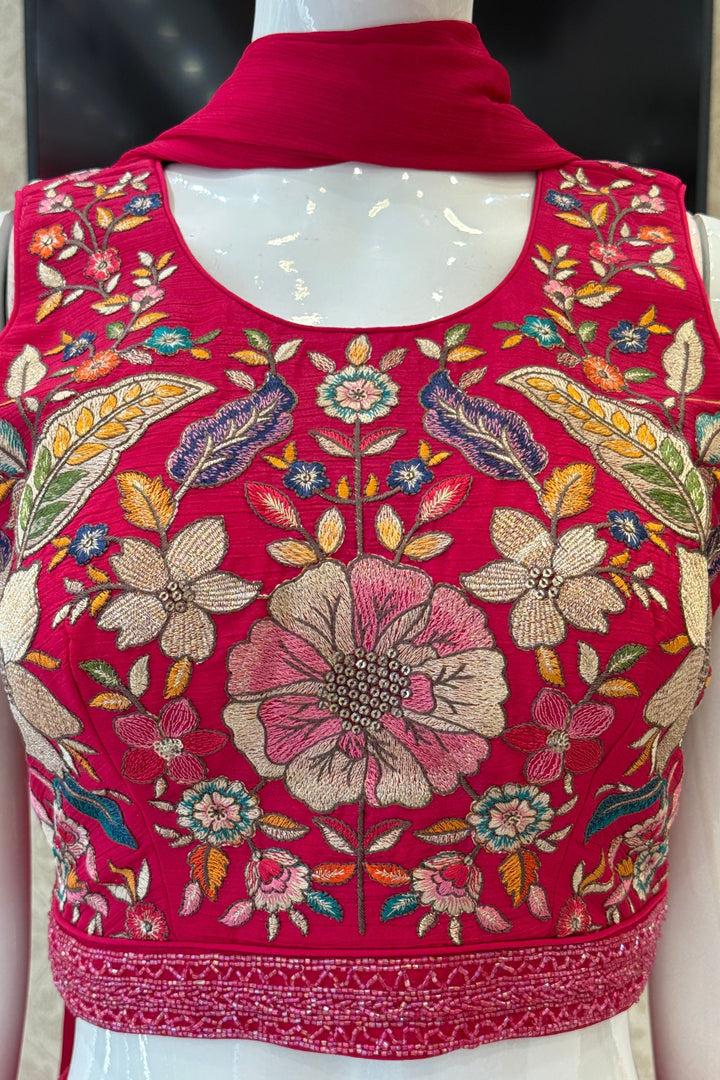 Rani Pink Floral Embroidered Palazzo Set