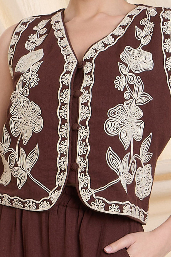 Dark Brown Thread work Cord Set