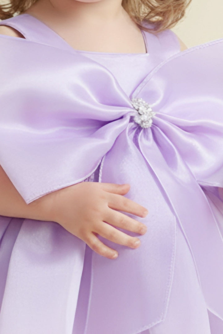 Lavender Partywear Short Frock for Girls