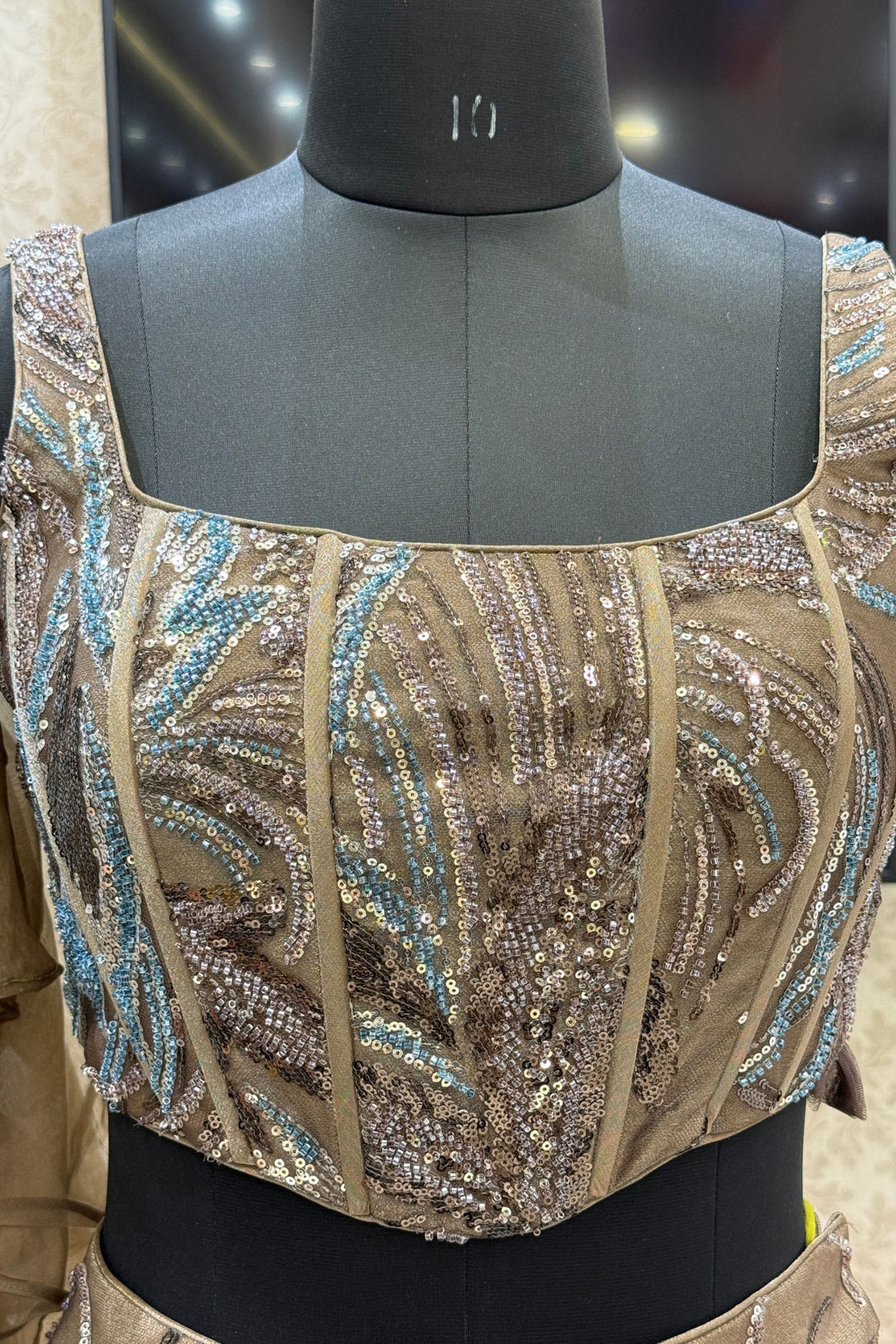 Designer Lehenga with Intricate Beads and Sequins work