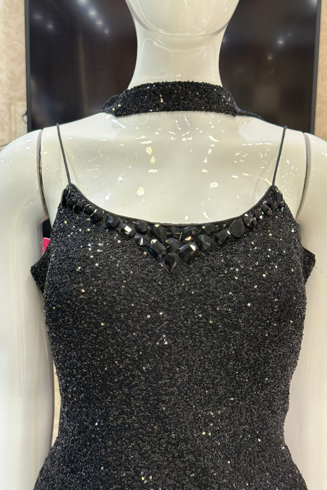 Black Sequins and Stone work Palazzo Salwar Suit