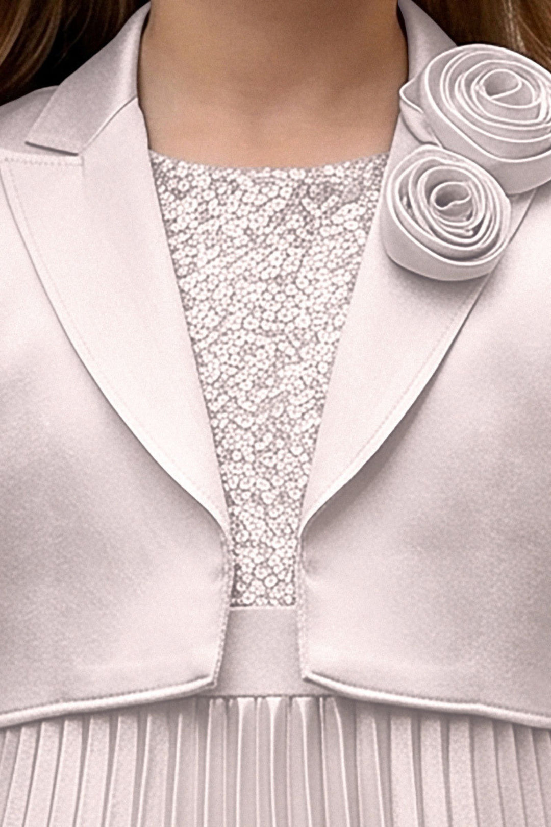 Silver Grey Sequins work Styled Short Frock For Girls